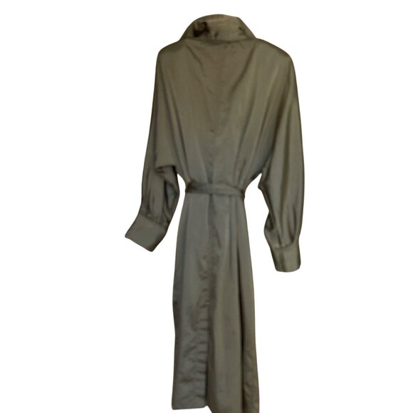 Mycra Pac Designer Wear Womens Trench Rain Coat One Size Gold Belted Pockets - Picture 2 of 16